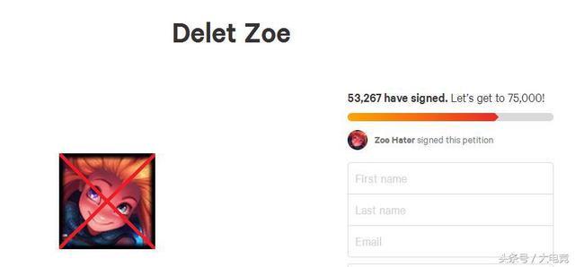 国外LOL玩家签名请求拳头删除《英雄联盟》佐伊