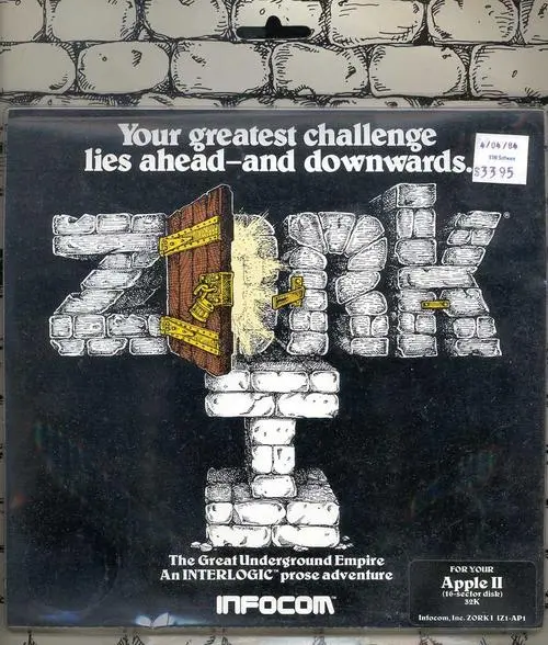 1980年游戏：《魔域帝国ZorkⅠ》（由Infocom公司发行最早的文字冒险游戏